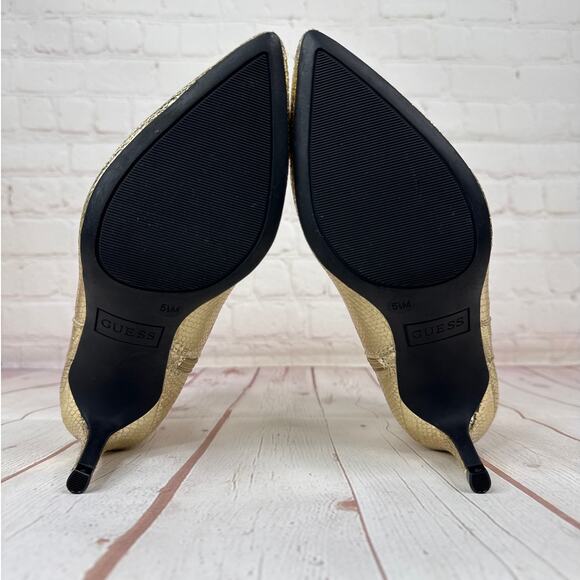 Guess Metallic Gold Ankle Boots Booties Women’s Size 5 1/2 M - Picture 9 of 10